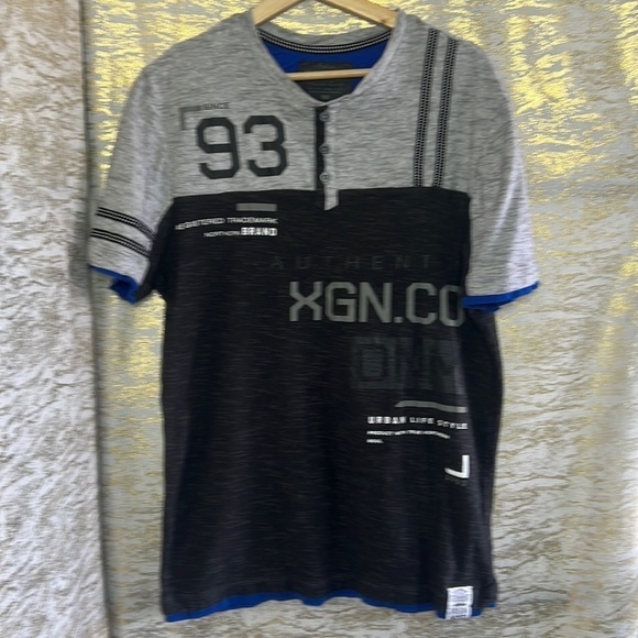 Oxygen Active Wear Gray/Black Short Sleeve T-Shirt Size L - Picture 2 of 12